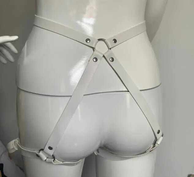 Harnais Sexy en Cuir PU avec Porte-Jarretelles
